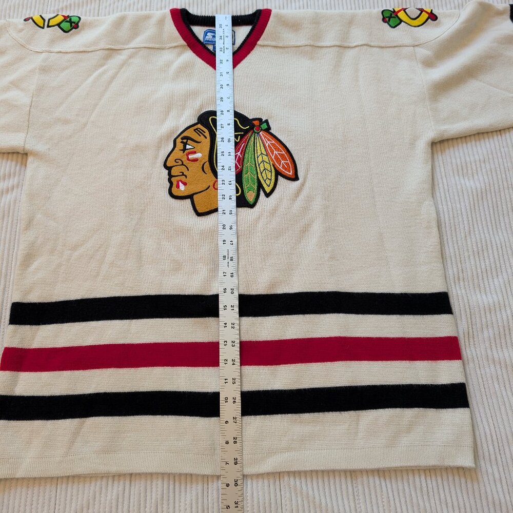 Vintage Chicago Blackhawks Starter Throwback Sweater XL EUC NHL Hockey - Picture 3 of 10